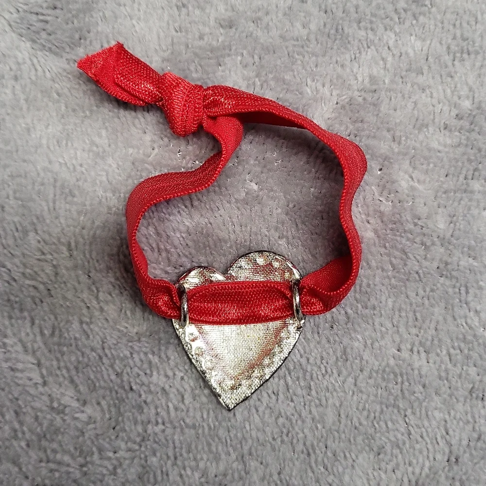 Crystal Heart Hair Tie ~ New Ribbon ❤️